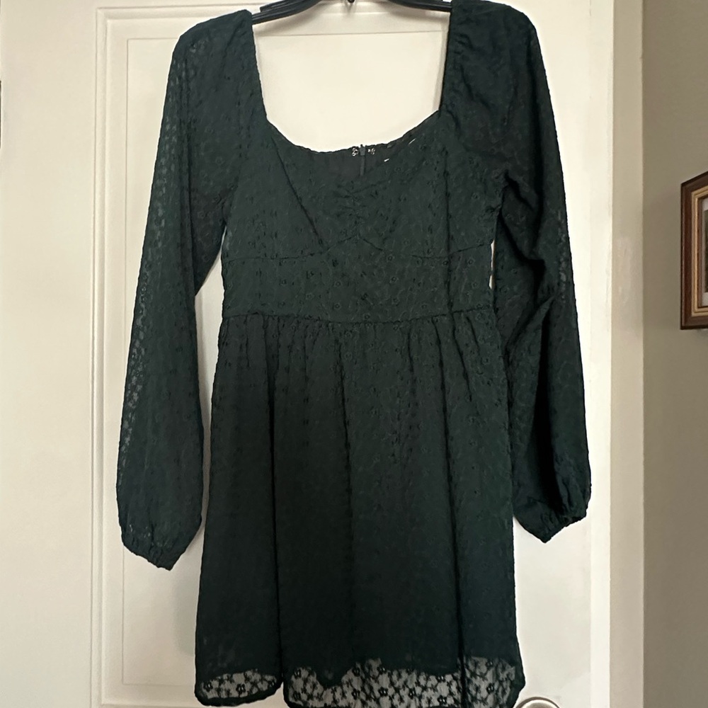 Altar’d State Elegant Dark Green Dress